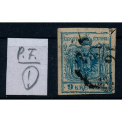Österreich 1850 9kr, Besonders schönes PLATTENFEHLER! Attraktiv!