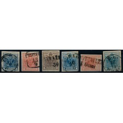 Österreich 1850 6Stk. Marken! HANDPAPIERE! Schöne Farben! Schönes Lot!