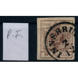 Österreich 1850 6kr, KARTONPAPIER! PLATTENFEHLERN! INNSBRUCK (Tirol)