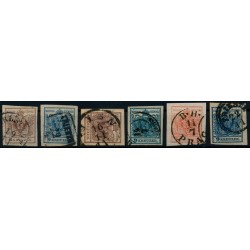 Österreich 1850 6Stk. Marken! HANDPAPIERE! Schöne Farben! Schönes Lot!