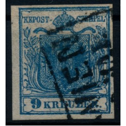 Österreich 1850 9kr, HP, Type II. UNTERLEGTE MITTE! WIEN. Schön!