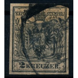 Österreich 1850 2kr, schwarz, MP, Type III. vollrandig.