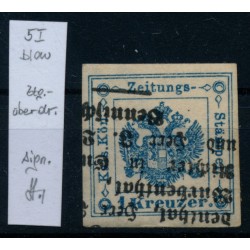 Österreich 1850 1kr, Zeitungsstempelmarke, ZEITUNGSÜBERDRUCK! Signum!