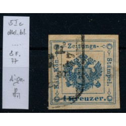 Österreich 1kr dunkelblau, Zeitungsstempelmarke, STRAKOSCH Bestimmung!
