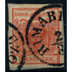 Österreich 1850 3kr, HP, Type III. FARBTIEF! RIMABREZO (U) Mü:100P!