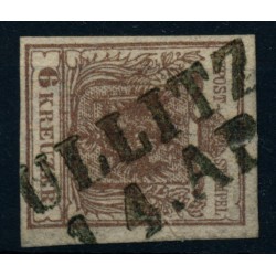 Österreich 1850 6kr, HP, Type III. ULLITZ (B) Mü:100P!