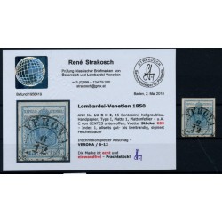 LOMBARDEI-VENETIEN 1850 45C, HP, TYPE I.! P.F! STÖCKEL 203! VERONA. Bef.