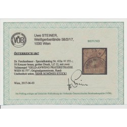 Österreich 1867 50kr, grober Druck, Lz12, Dr.Ferch:155,-€! WIEN. VÖB