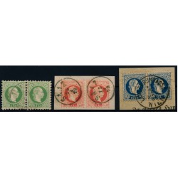 Österreich 1867 3Stk.PAARE! Schönes Lot! PRAG, SAAZ, WIEN.