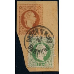 Österreich 1867 Korr-Karte Teil mit 3kr Marke, BRUCK A/D MUHR/BAHNHOF