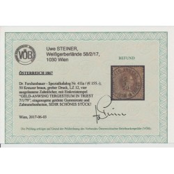 Österreich 1867 50kr, gD, Lz12, Dr.Ferch:155,-€! TRIEST. VÖB!