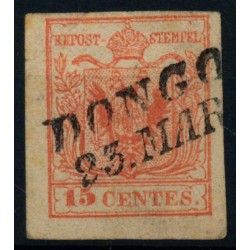 LOMBARDEI-VENETIEN 1850 15C, MP, Type III. DONGO. Schön!
