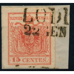 LOMBARDEI-VENETIEN 1850 15C, MP, Type III. LODI. Schön!