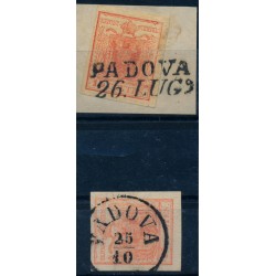 LOMBARDEI-VENETIEN 1850 2Stk.Marke:-15C, Verschiedene PADOVA