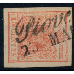 LOMBARDEI-VENETIEN 1850 15C, KARTONPAPIER:0,125mm! PIOVE. Schön!
