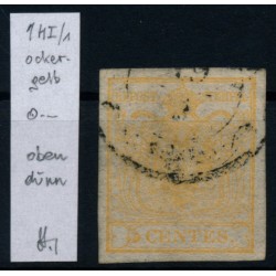 LOMBARDEI-VENETIEN 1850 5C, OCKERGELB! HP, Type I./1 STRAKOSCH Signum!