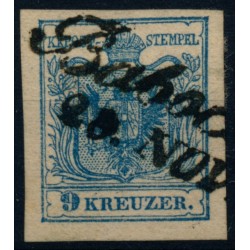 Österreich 1850 9kr, MP, Type III. BABOCSA (U) Mü:15P!