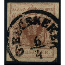 Österreich 1850 6kr, HP, Type I. UNTERLEGTER ADLER! G:BECSKEREK (Tb)