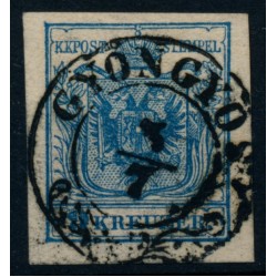 Österreich 1850 9kr, MP, Type III. DICKES PAPIER:0,115mm! GYÖNGYÖS (U)