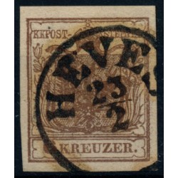 Österreich 1850 6kr, MP, Type III. Dickes Papier:0,11mm! HEVES (U) 30P!
