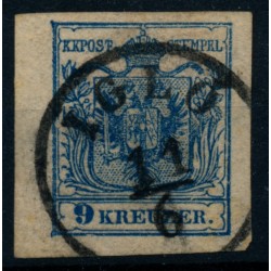 Österreich 1850 9kr, HP, Type III. RAND:4mm! IGLÓ (U) Schön!