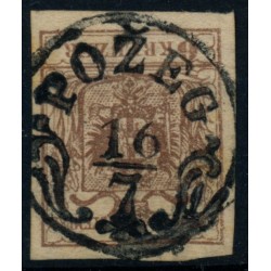 Österreich 1850 6kr, MP, Type III. POZEG (Ks) Mü:12P! Schön!