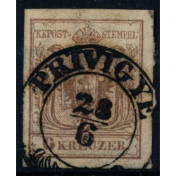 Österreich 1850 6kr, MP, Type III. PRIVIGYE (U) Mü:15P!