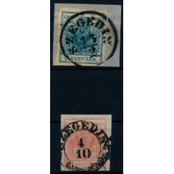 Österreich 1850 2Stk.Marke:-9kr, Und -3kr, Verschiedene SZEGEDIN