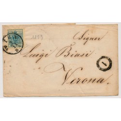 Österreich 1853 9kr Brief (nicht komplett) WIEN nach VERONA. Attraktiv!