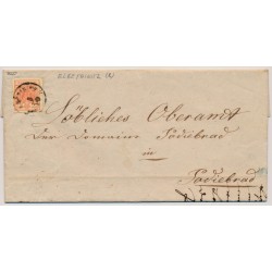 Österreich 1855 3kr, Brief (Inhalt) ELBETEINITZ (B) Mü:35P! - PODIEBRAD.