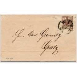 Österreich 1854 6kr, HP, Type III. Wz! Brief WIEN nach GRATZ. Sehr schön