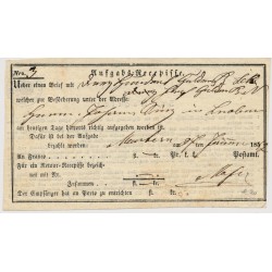 Österreich 1852 Aufgabs-Recepisse. Sehr schön!