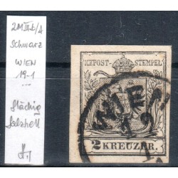 Österreich 1850 2kr, schwarz, MP, Type III.b/A WIEN. STRAKOSCH Signum!
