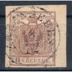 Österreich 1850 6kr, HP, Type III. RAND:4,5mm! KARANSEBES (Bm) 10P! Sig.