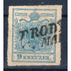 Österreich 1850 9kr AN ALLEN 4 SEITEN GERISSEN STATT GESCHNITTEN! BRODY