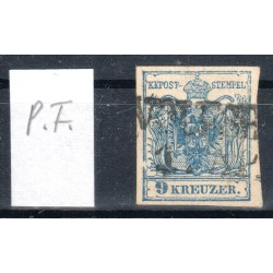 Österreich 1850 9kr, MP, Type III. PLATTENFEHLER:RAHMENBRUCH links!