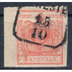 Österreich 1850 3kr, HP, Type III. RAND:5-5,5mm! TRIESTE. Schön!