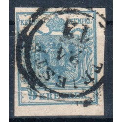 Österreich 1850 9kr, HP, Type II. PAPIERFALTE! TRIESTE. Schön!