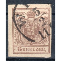Österreich 1850 6kr, MP, Type III. KARTONPAPIER:0,125mm! WIEN