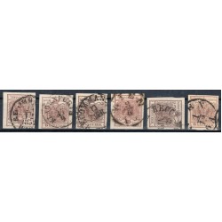 Österreich 1850 6Stk.Marken! Alle 6kr HANDPAPIERE! Schöne FARBVARIANTE!