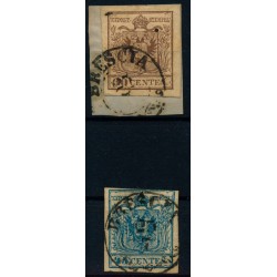 LOMBARDEI-VENETIEN 1850 2Stk.Marke:-30C, und -45C, BRESCIA