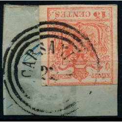 LOMBARDEI-VENETIEN 1850 15C, MP, Type III. CARSANICA, Mü:10P!