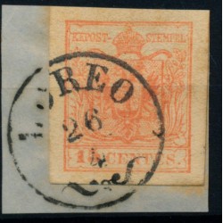 LOMBARDEI-VENETIEN 1850 15C, MP, Type III. LOREO, Mü:16P! Sehr schön!