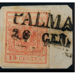 LOMBARDEI-VENETIEN 1850 15C, MP, Type III. PALMA
