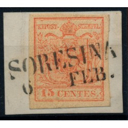 LOMBARDEI-VENETIEN 1850 15C, MP, Type III. Dr.Ferch. Signum! SORESINA.