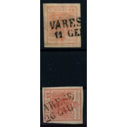 LOMBARDEI-VENETIEN 1850 2Stk.Marke:-15C, U.M.! VARESE