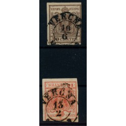 LOMBARDEI-VENETIEN 1850 2Stk.Marke:-30C, und -15C, VERONA