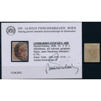 LOMB-VEN 1850 30C RÖTHLICHBRAUN! MASCHIENEN-ABKLATSCH! MILANO VÖB