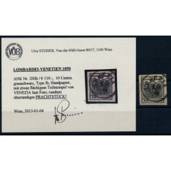 LOMBARDEI-VENETIEN 1850 10C, GRAUSCHWARZ! 110,-€! VENEZIA, VÖB! P!