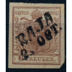 Österreich 1850 6kr, HP, Type I. ÜBERFÄRBTER DRUCK! BAJA (U)
